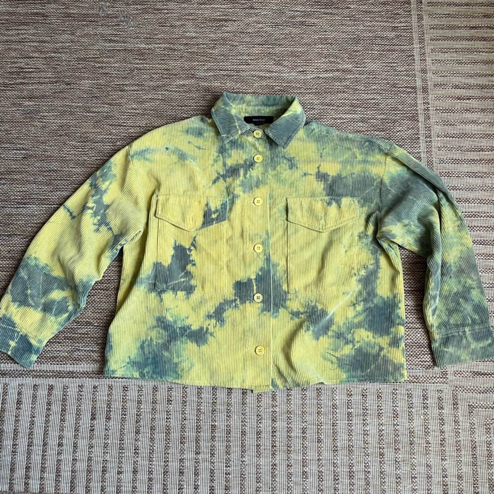 Green + Yellow Acid Wash corduroy Jacket